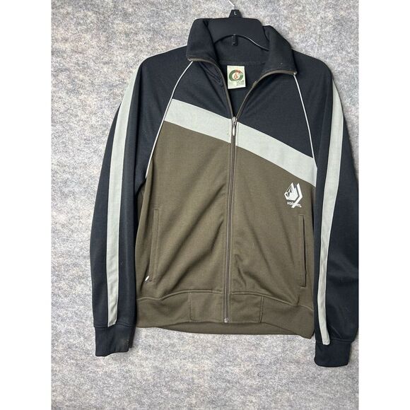 Volcom Sweatshirt Mens Medium Black Track Jacket Sweater Knit Full Zip Casual - Picture 2 of 11